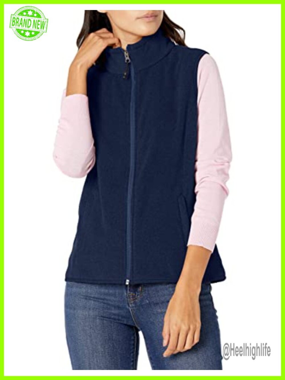 Women's Classic-Fit Sleeveless Polar Fleece Vest Zip Pockets